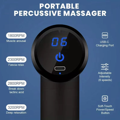PulseRelief Pro™ – Portable LED Percussion Massage Gun for Deep Tissue Recovery